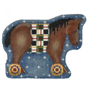 Bay Horse on Wheels Ornament - Associated Talents