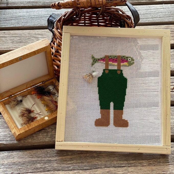 Rainbow Trout Waders - Tout Le Monde Needlepoint