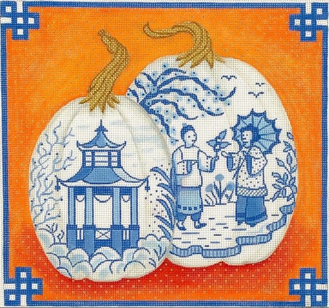 Chinoiserie Porcelain Pumpkins Double - Kate Dickerson