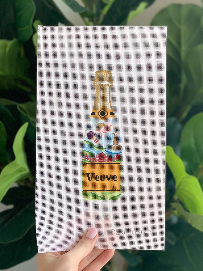 Veuve Champagne Bottle Louis Vuitton Check HP Needlepoint Canvas C'ate La  Vie